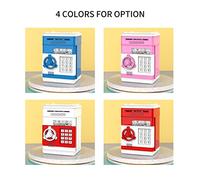 Electronic Piggy Bank Mini ATM Money Saving Box Auto Scroll Cash Coins Kids Safe Bank Box Perfect Gifts Boys Girls Toys Jewelry Bankbooks 11 Songs Premium ABS Material BPA Free (Pink)