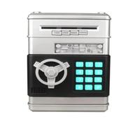Electronic Piggy Bank Password Safe Box Money Boxes for Children Digital Coins Cash Saving Deposit ATM Machine Kid Gifts(Silvery)