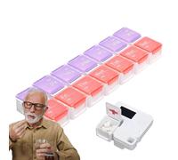 Electronic Pill Organizer, Pill Digital Organizer Reminder Box, Smart Pill Organizer with Alarm for Supplements, Medicines, and Fish Oil