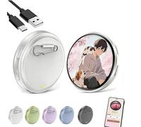 Electronic Pixel Badge Digital Display Pin Photo Video GIF - 1.7" HD Touch Screen Electronic Badge with Pin, Custom Photo Slideshow & Video Display (White)