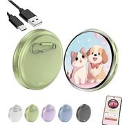 Electronic Pixel Badge Digital Display Pin Photo Video GIF - 1.7" HD Touch Screen Electronic Badge with Pin, Custom Photo Slideshow & Video Display (Green)