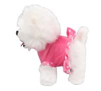 Electronic Plush Dog Singing Puppy Interactive Toy for Kids Above 4 Years Soft Cotton Material 9.1in Tall (Pink)