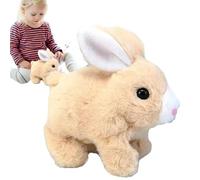 Electronic Plush Rabbit - Walking Stuffed Animal Toy, Sound Activated Interactive Learning Friend | Cute Bunny Toy For Kids Indoor Outdoor School Car Playtime Entertainment Use