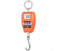 Electronic Portable Hook Scale 200kg Capacity Digital Crane Scale with Steel Hook for Precise Weighing Features LCD Display and Unit Conversion (Orange)