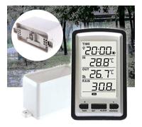 Electronic Rain Gauge, Wireless Portable High Accuracy Radio Controlled Digital Rain Gauge Rain Gauge Measuring Tool Thermometer Humidity Me