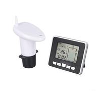 Electronic Rainwater Tank Level Indicator, Indoor Outdoor Temperature Sensor and Dual Alarm for Yard Garden Cisterns, ABS, IP43 Rated