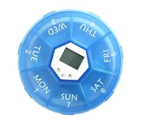 Electronic Reminder Pill Box, Automatic Medication Reminder 7 Days Pill Organiser with Timer for Prescriptions, Vitamins and Supplements (Blue)