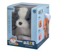 Electronic Robot Dog Interactive Robot Puppy Acts Like A Real Puppy Stuffed Animal Dog Battery Operated Cute Walking Dog for Gifts (C)