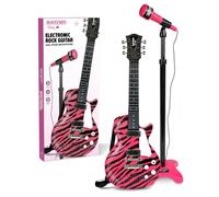 Electronic Rock Guitar and Stand Microphone Toy, Pink