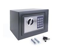 Electronic Safe, Digital Security Safe Box with Keypad and Emergency Override Key, Wall And Floor Fixings, Fireproof WallSafes CashBoxes for Home Office Hotel (Grey, 4.6L)