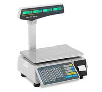 Electronic Scale 30 kg / 15 g 38 x 26.5 cm With Label Printer LCD - Office Equipment by Steinberg Systems Black,Metallic silver