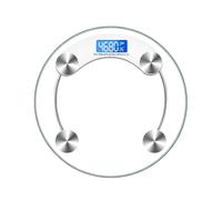 Electronic Scale Made of Tempered Glass 180 Kg Round Shape With LCD Screen