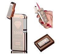 Electronic Sensor Windproof Red Flame Lighter,Torch Electronic Lighter,Windproof Jet Red Flame Lighter,Portable Metal Torch Lighters,Jet Torch Butane Lighter for Outdoor (A)