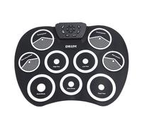 Electronic Set USB Portable Silicone 9 Pads Roll Up Practice Pad with Pedal Drumsticks, Battery for Game Support, Lightweight and Portable for Home Use or On The Go