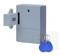 Electronic Smart Card Cabinet Lock, Keyless Swipe Drawer Lock with Auto Rebound, Fireproof ABS No Drilling for Home Storage(Gray)
