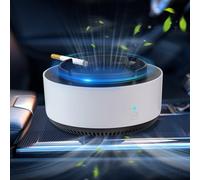 Electronic Smoke Absorbing Purifier Ashtray - 2 in 1 Smokeless Ashtray with Air Purifier, Multifunctional Ashtray Absorbs Silent Smoke with 360° Surround Suction for Home, Car, Office