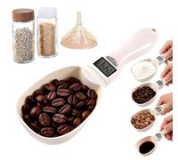 Electronic Spoon Scale with Kitchen Funnel & Glass Dispensing Bottle - Digital Gram Measuring Spoon for Baking, Baby Food, Coffee, Supplement & Herb Powder - Precise Portion Control Set for EU Kitchen