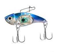 Electronic Submersible VIB Bait with Three-Color Alternating Flash Pattern to Trigger Strike Response in Target Species (The Blue Body)