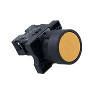 electronic switch 22mm 1 NO/1NC Sign Momentary Push Button Switch 600V 10A ZB2-EA31 Red,Green,Yellow,Blue,White and Black (Color : Yellow 1no)