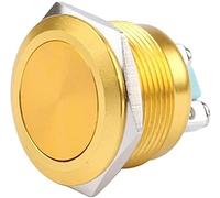 electronic switch 22mm Metal Oxidized Push Button Switch Flat/Round 1NO Reset Press Button Screw Terminal Momentary (Color : Yellow, Size : Ball Head)