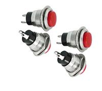 electronic switch 4PCS AC125V Switches 6A 250V 3A Red Momentary SPST 2 Terminal Pushbutton Switches Pushbutton Switch