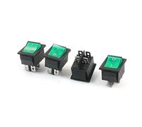 electronic switch 4Pcs Green Control electrical Light Two Positions AC 250V 16A AC 125V 15A DPST 4 Pins Panel Mounting Power Boat Rocker Switch
