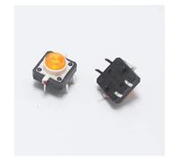 electronic switch 5pcs 12 * 12 * 7.3mm 4pin Tactile Tact Mini Push Button Switch with LED Light 12x12x7.3mm 4p Vertical Micro Switch (Color : Orange)