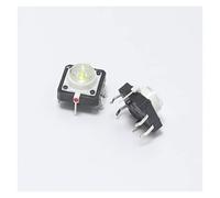 electronic switch 5pcs 12 * 12 * 7.3mm 4pin Tactile Tact Mini Push Button Switch with LED Light 12x12x7.3mm 4p Vertical Micro Switch (Color : Gold)