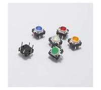 electronic switch 5pcs 12 * 12 * 7.3mm 4pin Tactile Tact Mini Push Button Switch with LED Light 12x12x7.3mm 4p Vertical Micro Switch (Color : 1pcs X 5color)