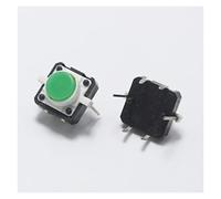 electronic switch 5pcs 12 * 12 * 7.3mm 4pin Tactile Tact Mini Push Button Switch with LED Light 12x12x7.3mm 4p Vertical Micro Switch (Color : Green)