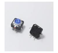 electronic switch 5pcs 12 * 12 * 7.3mm 4pin Tactile Tact Mini Push Button Switch with LED Light 12x12x7.3mm 4p Vertical Micro Switch (Color : Beige)