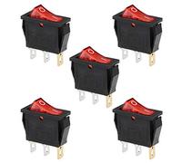 electronic switch 5PCS Boat Rocker Switch Red LED Light DC 12/24V Boat Car Marine On/Off Toggle Switch AC 250V/15A 125V/20A SPST