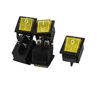 electronic switch AC 250V/125V Control electrical 15A/20A DPST ON-OFF I/O 4-Pin Soldering Snap in Mount Yellow Lamp Boat Rocker Switches 5Pcs