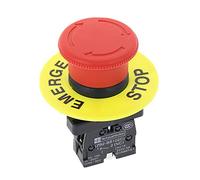 electronic switch Red Mushroom Cap 1NO 1NC DPST AC 660V10A Emergency Stop Industrial Push Button Switch (Color : Type E 1 Nc)