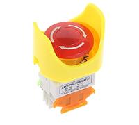 electronic switch Red Mushroom Cap 1NO 1NC DPST AC 660V10A Emergency Stop Industrial Push Button Switch (Color : Type B 1no1nc)