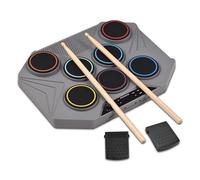 Electronic Tabletop Drum Set Built-in 3W Speaker Portable Digital Kit 7 Strike Zones Adjustable Sensitivity with Pedals Sticks Holiday Birthday Beginners Percussion
