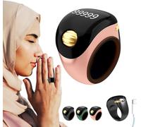 Electronic Tasbih Finger Counter, OLED Digital Tasbeeh Finger Counter Muslims Islamic Prayer Smart Rings Unisex Azan Alarm Clock Finger Counter Reminder Pray Trackers,Prayer Ring