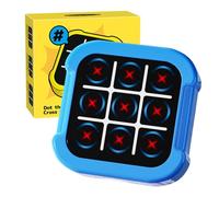 Electronic Tic Tac Toe Game, 3-in-1 Noughts and Crosses Games, Ultimate Tic Tac Toe Board Games, Classic Handheld Puzzle Games Console, Interactive Game for Family Party（Blue)
