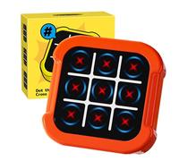 Electronic Tic Tac Toe Game, 3-in-1 Noughts and Crosses Games, Ultimate Tic Tac Toe Board Games, Classic Handheld Puzzle Games Console, Interactive Game for Family Party (Orange)