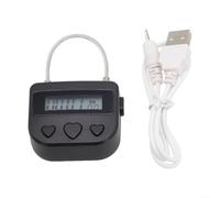 Electronic Timed Padlock USB Rechargeable Waterproof Made of Robust ABS and Steel Cable with Precise Time Setting up to 99 Hours 59 Minutes Versatile (Black) (Black)