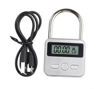 Electronic Timer Lock with LCD Display - Rechargeable Digital Padlock 99H Max for Self Control & Delayed for Access - Zinc Alloy Weatherproof Safe Box Lock 11.5cm(Silver)