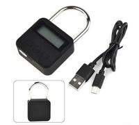 Electronic Timer Lock with LCD Display - Rechargeable Digital Padlock 99H Max for Self Control & Delayed for Access - Zinc Alloy Weatherproof Safe Box Lock 11.5cm(Black)