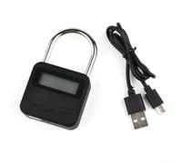 Electronic Timer Padlock with LCD Display, USB Rechargeable Metal Lock, 99 Hours Max Timing, Zinc Alloy Self-Control Lock for Home Security