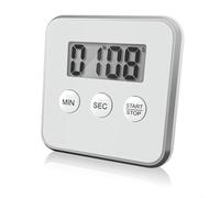 Electronic Timer with LCD Display and Magnetic Back, 99 Minute 59 Second Countdown Timer with Alarm for Kitchen, Home, Office - White(White)