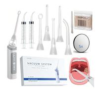 Electronic Tonsil Stone Remover Vacuum, 3 Suction Levels Adjustable & LED Light Tonsil Stone Removal Kit with 5X Magnifying Mirror Cotton Swab Oral Irrigator Tongue Depressor(009)