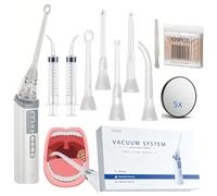 Electronic Tonsil Stone Remover Vacuum, 3 Suction Levels Adjustable & LED Light Tonsil Stone Removal Kit with 5X Magnifying Mirror Cotton Swab Oral Irrigator Tongue Depressor(008)