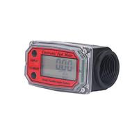 Electronic Turbine Fuel Flow Meter 1.3in, Digital Display Gear Fuelmeter with Battery, PPS Material - Accurate Measurement, Anti Drip Design for and Gasoline (Red)