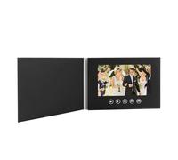 Electronic Video Greeting Card, Customizable Video Book with LCD Screen, HD 720P Video Brochure Micro USB Charging Port Built in 128M for Anniversary Birthday (7inch)