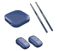Electronic Virtual Air Drum Drumsticks Pedals Portable Virtual Reality Drum Kit Professional for Beginners Children Adults (Dark Blue Enjoy money)