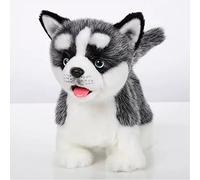 Electronic Walking Siberian Husky Stuffed Dog Toy, Realistic Interactive Puppy Pet Dog, Walking, Barking,Wagging Tail & Talking,Present Pet Gifts for Year Boys Girls